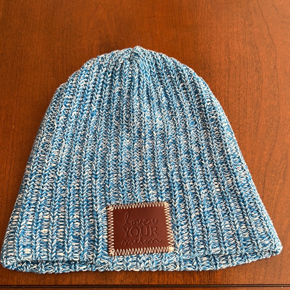 Blue Speckled Love Your Melon Beanie